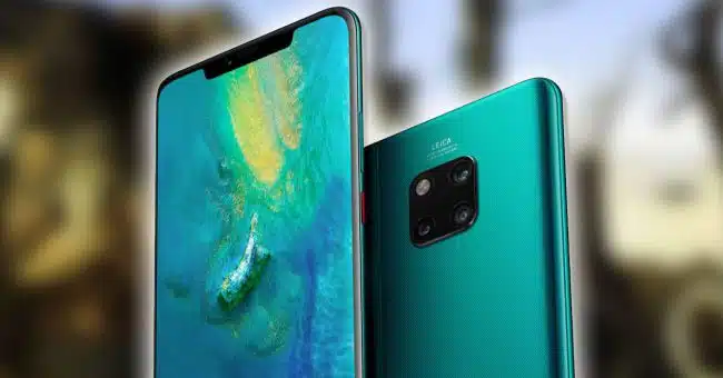 Huawei Mate 20 pro verde y fondo Dalí