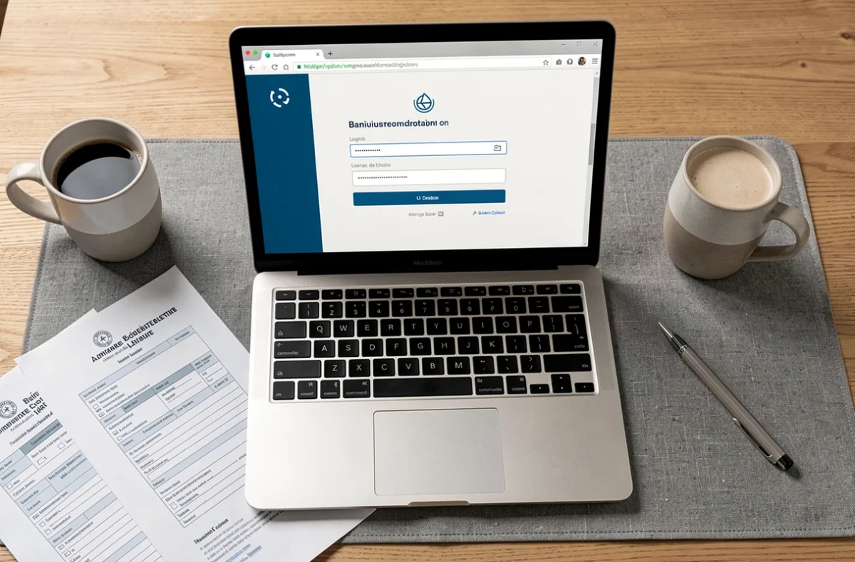 Gros plan sur un écran de connexion refusée au portail Convergence DSDEN 33 avec documents officiels sur le bureau