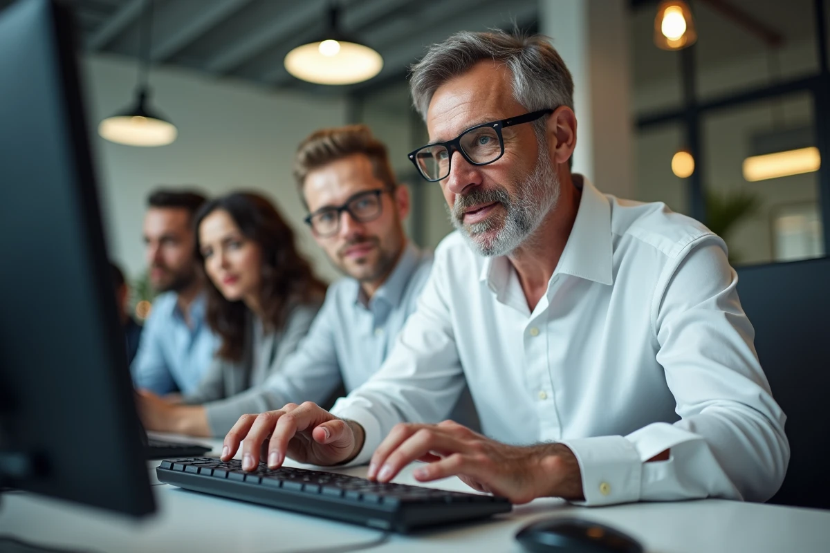 Homme montrant comment taper des caractères spéciaux sur un clavier AZERTY